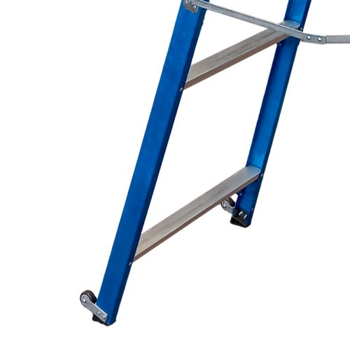 Escada plataforma fibra de vidro 5 degraus 1,80 m com rodas e corrimão - PAF180 Escada plataforma fibra de vidro 5 degraus 1,80 m com rodas e corrimão - PAF180