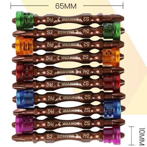 Jogo de bits phillips Ph2 x 65 mm encaixe 1/4