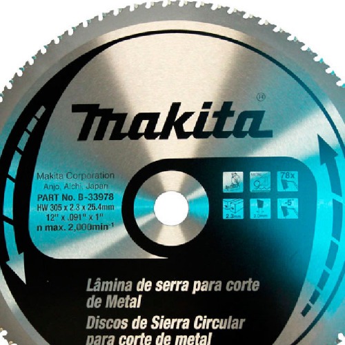 Disco de serra para metal 305 x 25,4 mm 78 dentes - B-33978 Disco de serra para metal 305 x 25,4 mm 78 dentes - B-33978
