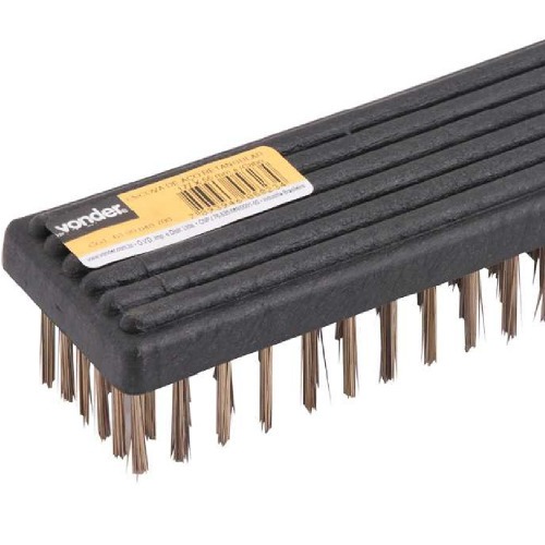 Escova de a�o carbono manual sem cabo 177 x 55 mm