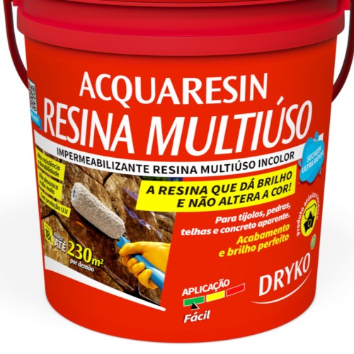 Impermeabilizante líquido resina acrílica multiuso 18L incolor - ACQUARESIN Impermeabilizante líquido resina acrílica multiuso 18L incolor - ACQUARESIN