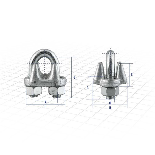 Clips para cabo de ao 3/4 - 19,10 mm pesado