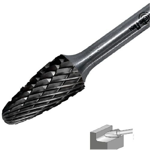 Lima rotativa endurecida em arvore 8 x 20 mm haste 6 mm - 23.203