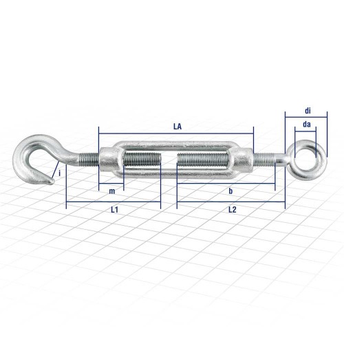 Esticador gancho com olhal para cabo de ao 5/16