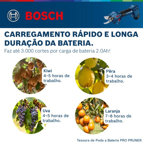 Tesoura para poda bateria 12V Brushless com 2 baterias e maleta - Pro Pruner  110V/220V