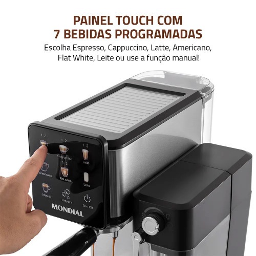 Cafeteira expresso 20 Bar preto e prata Dolce Latte - C-28-ECL 220V Cafeteira expresso 20 Bar preto e prata Dolce Latte - C-28-ECL 220V