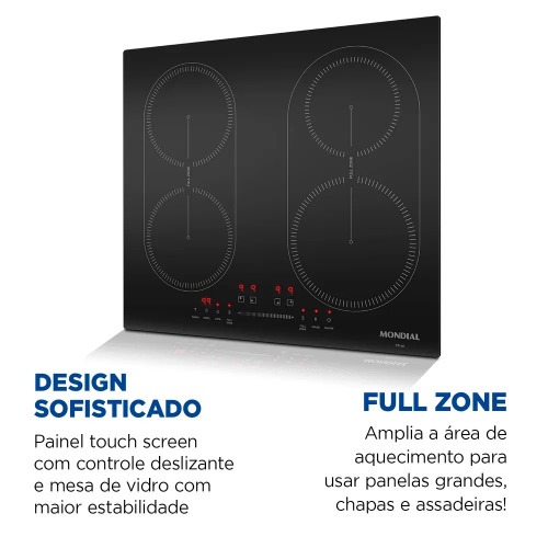 Cooktop de induo 4 bocas 7000W display digital touch - CTI-03  220V