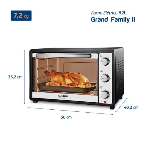 Forno el�trico 1800W 52 litros Grand Family II - FR-52-B  110V