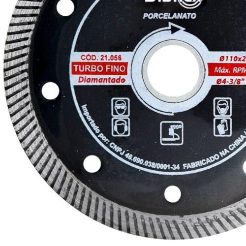 Disco diamantado turbo 110 mm para cerâmica e porcelanato - 21.056 Disco diamantado turbo 110 mm para cerâmica e porcelanato - 21.056