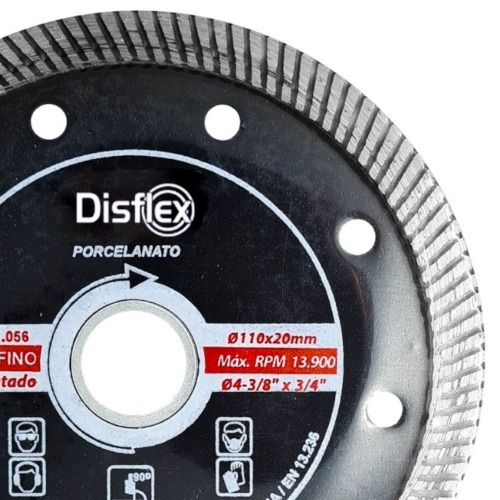 Disco diamantado turbo 110 mm para cerâmica e porcelanato - 21.056 Disco diamantado turbo 110 mm para cerâmica e porcelanato - 21.056