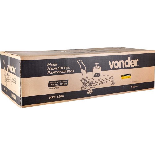 Mesa hidráulica pantográfica capacidade 1500kg com roda de PU MPP 1500 Mesa hidráulica pantográfica capacidade 1500kg com roda de PU MPP 1500