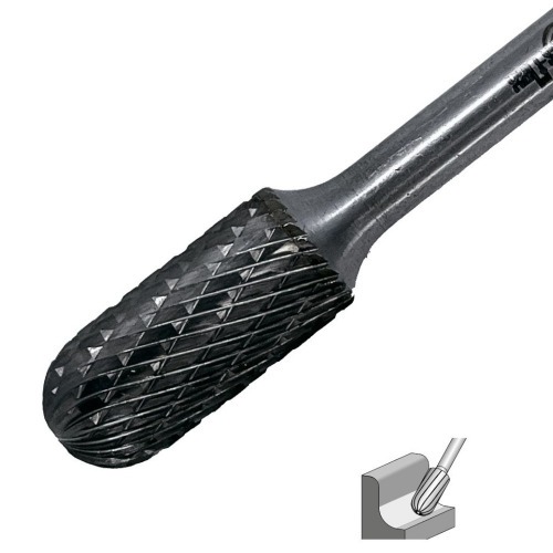 Lima rotativa cilíndrica redonda corte S 12 x 25 mm haste 6 mm - 23.283 Lima rotativa cilíndrica redonda corte S 12 x 25 mm haste 6 mm - 23.283