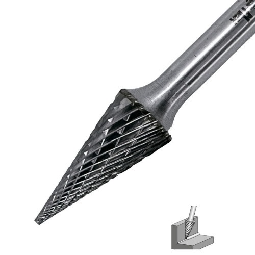 Lima rotativa cônica reta corte S 12 x 25 mm haste 6 mm - 23.284 Lima rotativa cônica reta corte S 12 x 25 mm haste 6 mm - 23.284