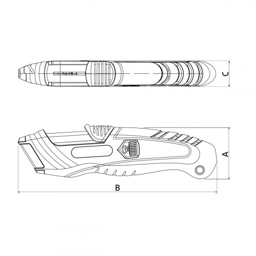 Estilete de segurança retrátil com ajuste de lâmina Estilete de segurança retrátil com ajuste de lâmina