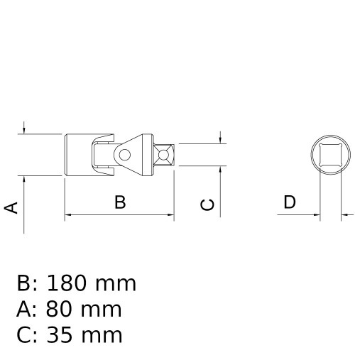 Junta universal com encaixe de 1/2