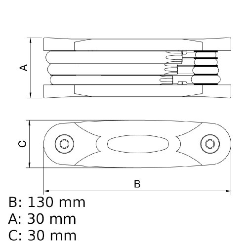 Jogo de chave hexalobular com armação aço cromo vanádio com 7 peças Jogo de chave hexalobular com armação aço cromo vanádio com 7 peças