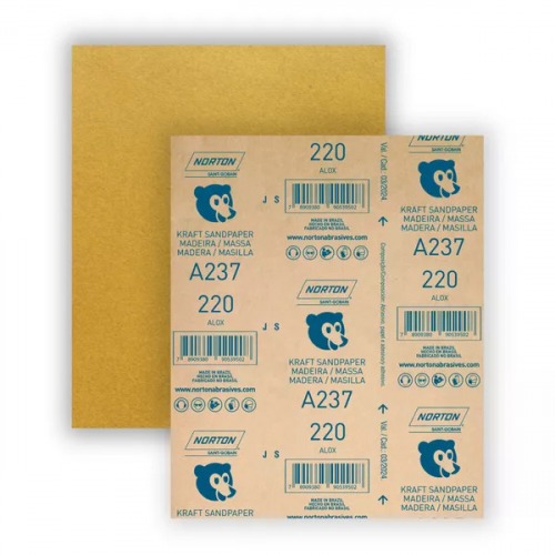 Folha de lixa para madeira e massa 225 x 275 mm - A237