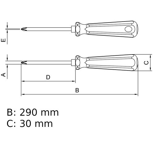 Chave phillips 3/8 x 6 Chave phillips 3/8 x 6