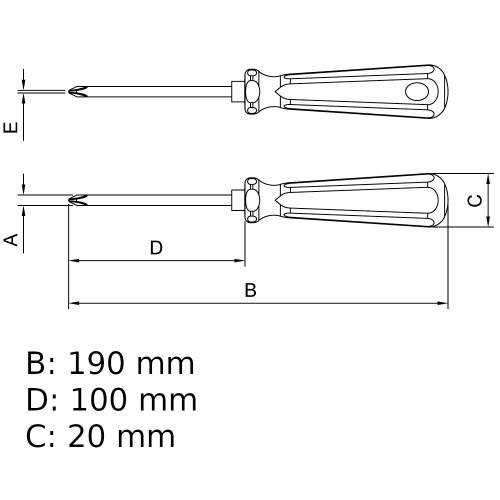 Chave phillips 1/8 x 4
