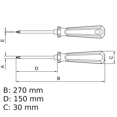 Chave phillips 1/4 x 6