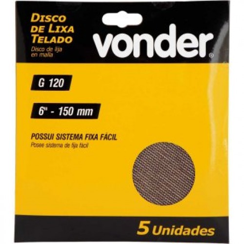 Disco de lixa telado 150 mm gro 120 com 5 peas