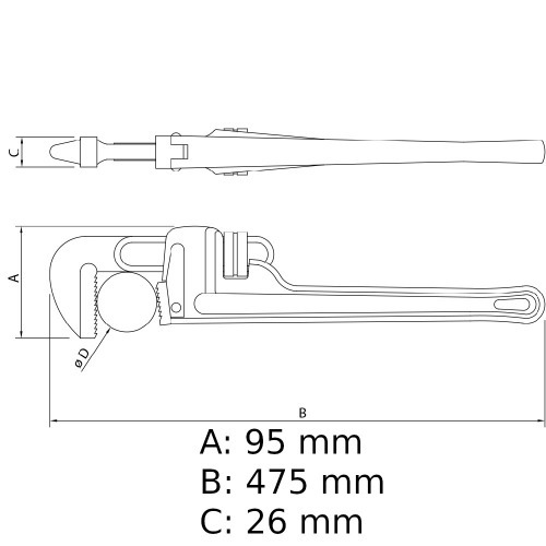Chave para tubos 18 Chave para tubos 18