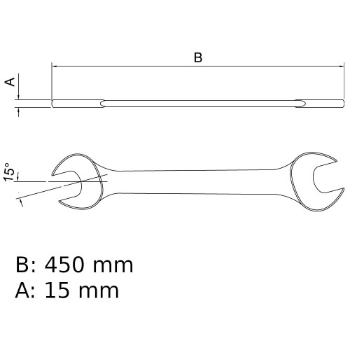 Chave fixa 46 x 50 mm a�o cromo van�dio com cartela