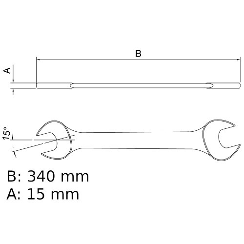 Chave fixa 30 x 32 mm a�o cromo van�dio com cartela