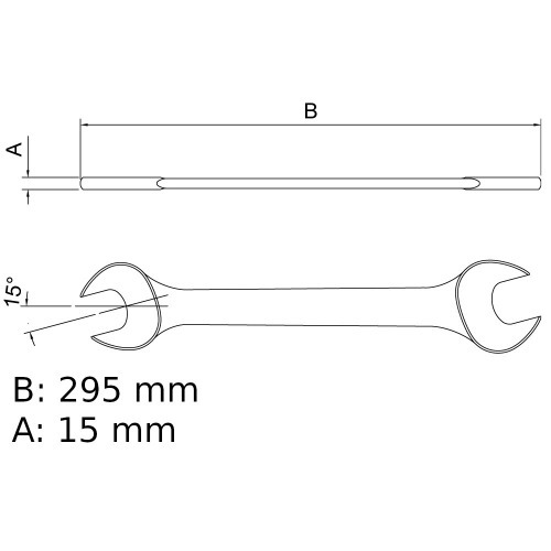 Chave fixa 21 x 23 mm ao cromo vandio com cartela