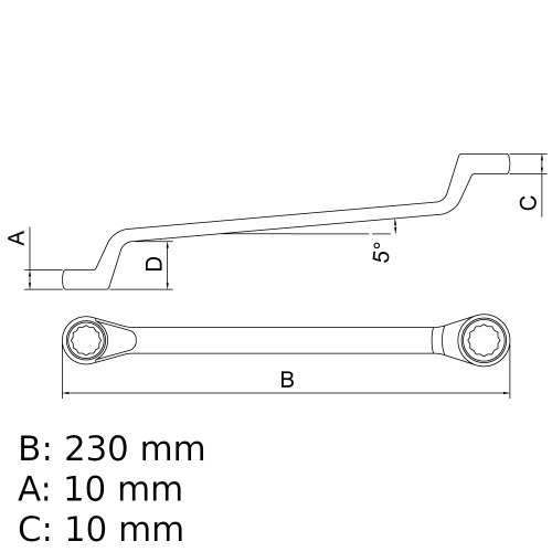 Chave estrela 14 x 15 mm a�o cromo van�dio com cartela