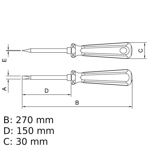 Chave de fenda isolada 1/4 x 6 Chave de fenda isolada 1/4 x 6