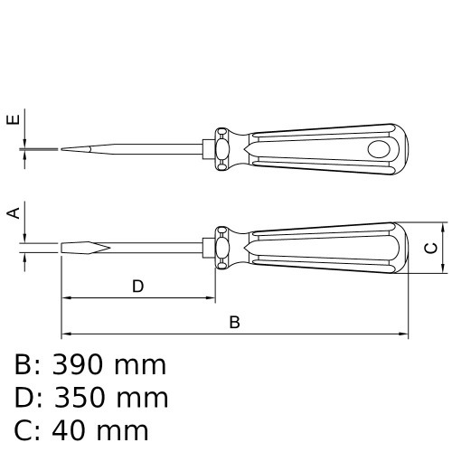 Chave de fenda 3/8 x 14