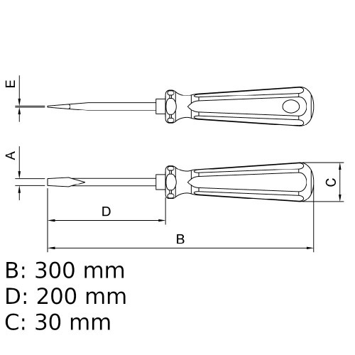 Chave de fenda 3/16 x 8 Chave de fenda 3/16 x 8