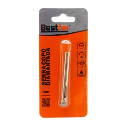 Serra copo diamantada 6 mm para porcelanato e vidro - BFH3367