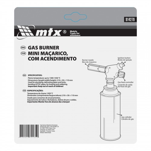 Ma�arico port�til a g�s - 914279 