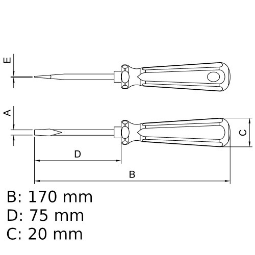 Chave de fenda 1/8 x 3