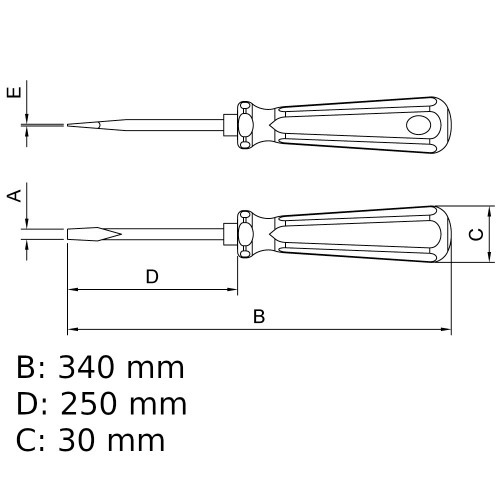 Chave de fenda 1/8 x 10