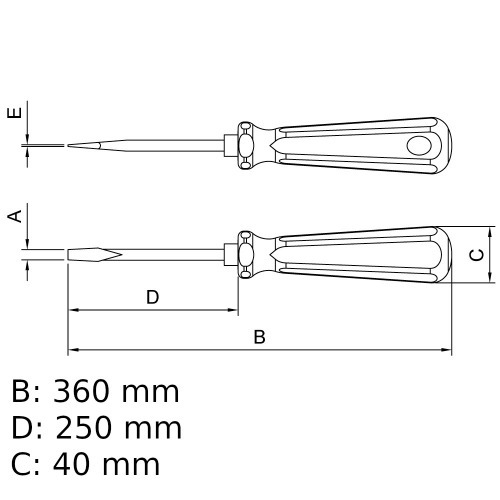 Chave de fenda 1/4 x 10 Chave de fenda 1/4 x 10