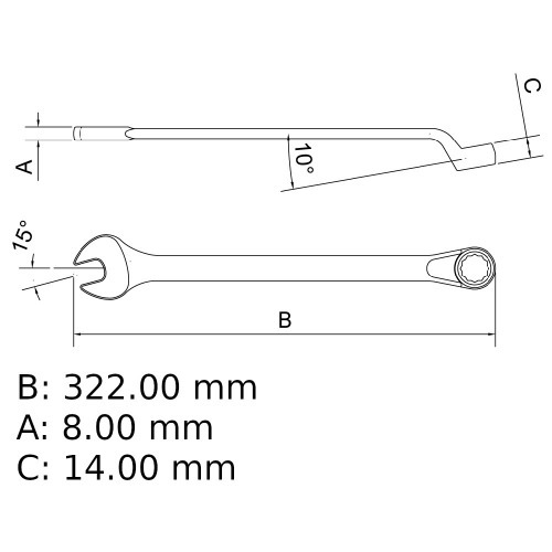 Chave combinada 25 mm ao cromo vandio