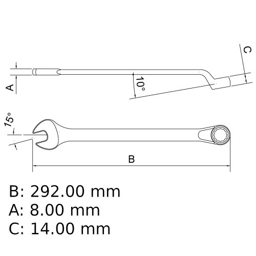 Chave combinada 23 mm a�o cromo van�dio