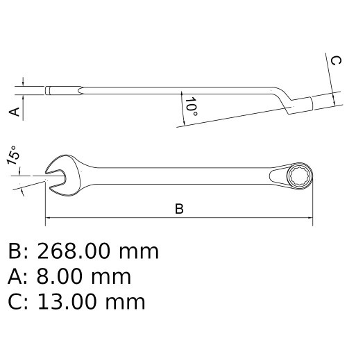Chave combinada 21 mm ao cromo vandio 