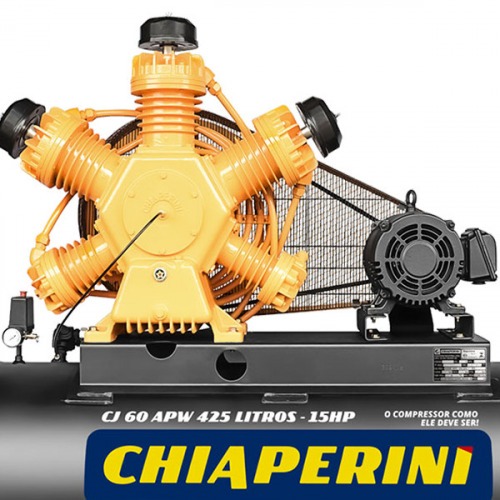 Compressor de ar 60 p�s 425L 15 hp 175 lbs trif�sico - CJ 60 APW-425L