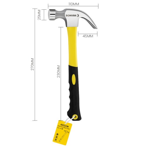 Martelo unha com cabo 33 cm cabo ergonômico - BOM-1001 Martelo unha com cabo 33 cm cabo ergonômico - BOM-1001