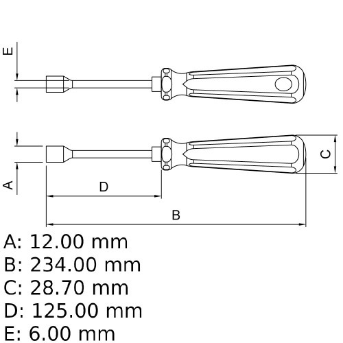 Chave com cabo tipo canhão 8 mm aço cromo vanádio - 44250008 Chave com cabo tipo canhão 8 mm aço cromo vanádio - 44250008
