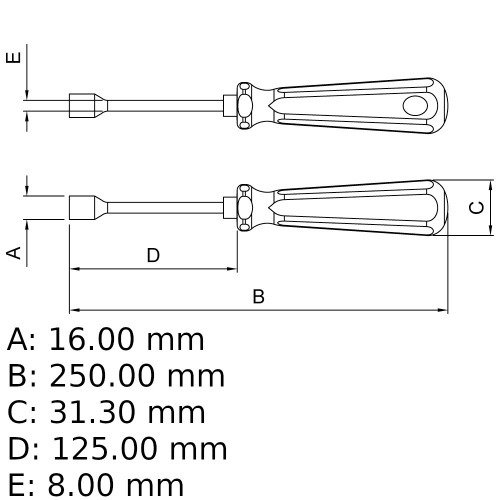 Chave com cabo tipo canhão 11 mm aço cromo vanádio - 44250011 Chave com cabo tipo canhão 11 mm aço cromo vanádio - 44250011