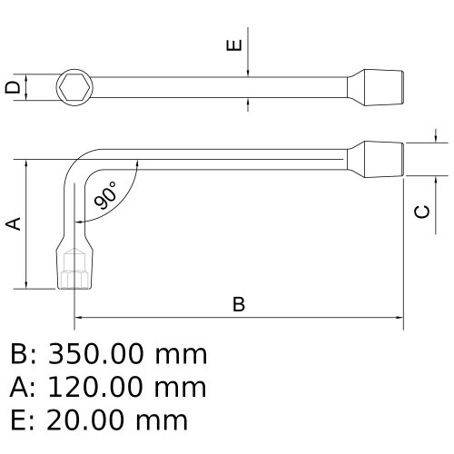 Chave biela 8 mm aço cromo vanádio com cartela Chave biela 8 mm aço cromo vanádio com cartela