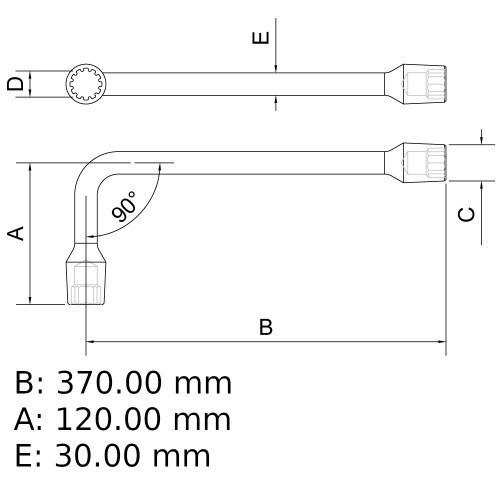 Chave biela 16 mm ao cromo vandio