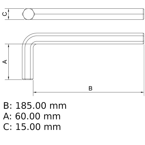 Chave allen longa 10 mm a�o cromo van�dio
