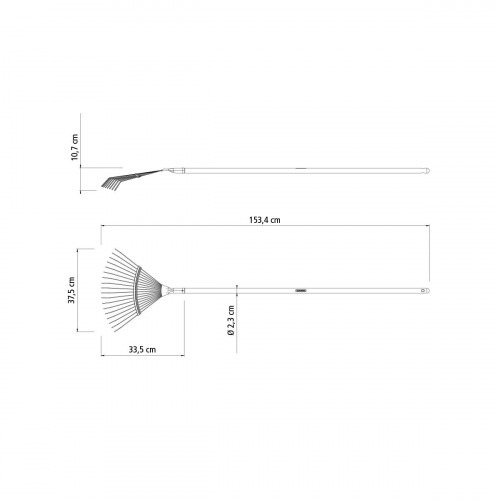 Vassoura metlica 18 dentes com cabo de 120 cm