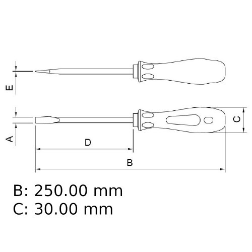 Chave de fenda 1/4 x 5 Chave de fenda 1/4 x 5